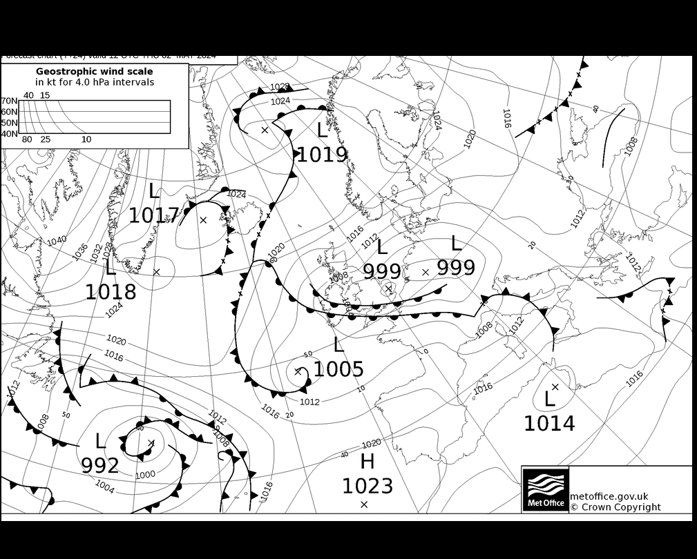 MetOffice UK Fronts Qui 02.05.2024 12 UTC