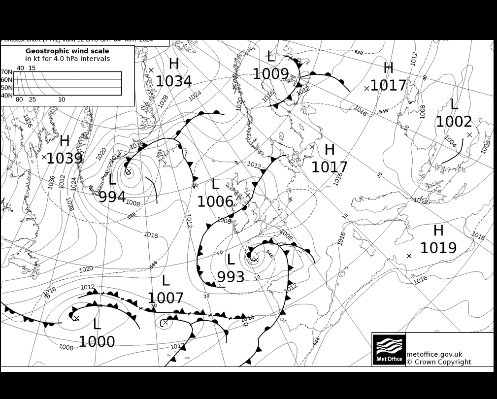 MetOffice UK Fronts sam 04.05.2024 12 UTC