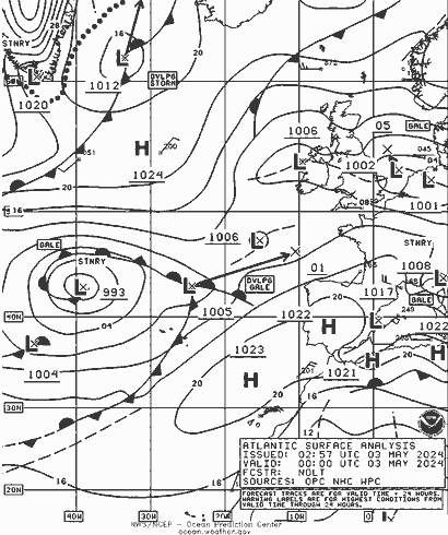NOAA Fronts vie 03.05.2024 00 UTC