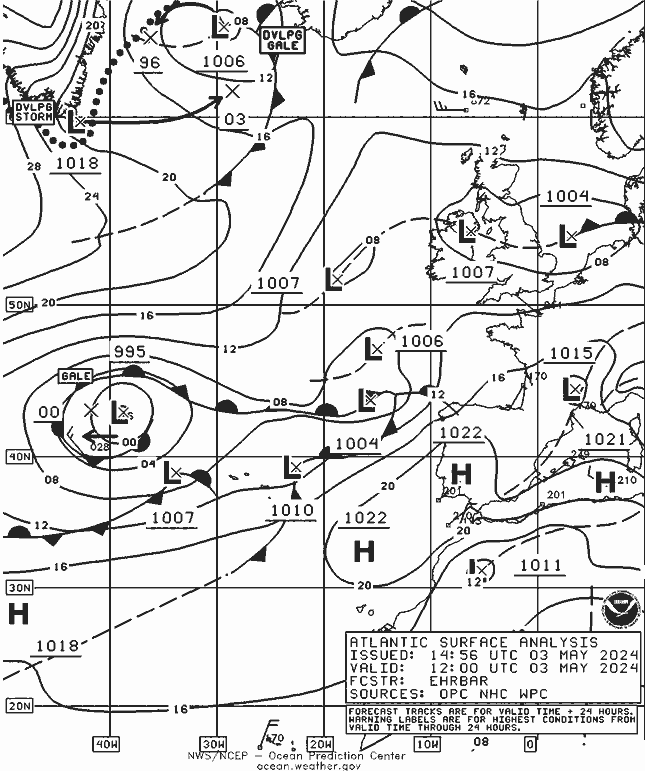 NOAA Fronts Pá 03.05.2024 12 UTC