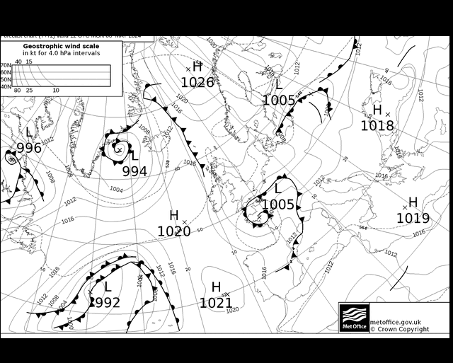 MetOffice UK Fronts пн 06.05.2024 12 UTC