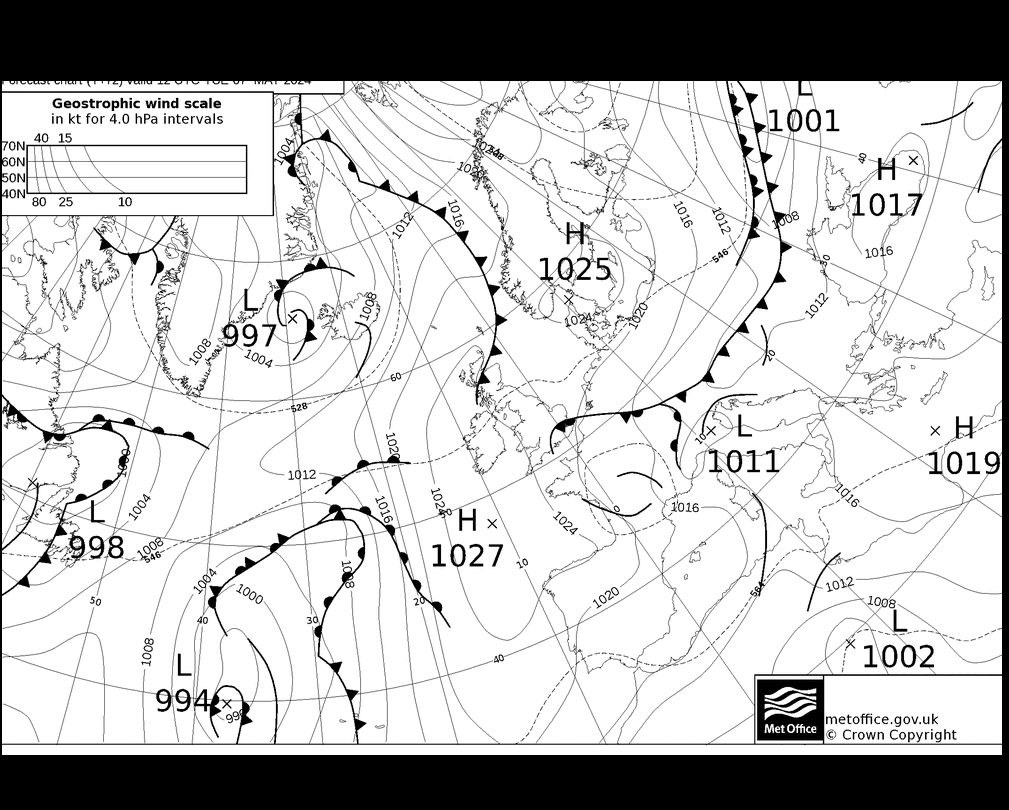 MetOffice UK Fronts Tu 07.05.2024 12 UTC