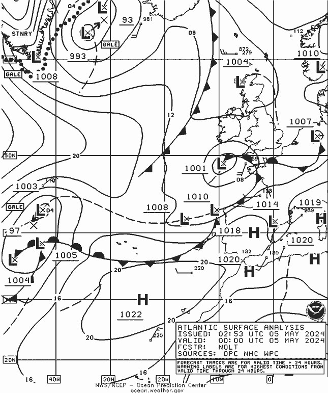 NOAA Fronts Su 05.05.2024 00 UTC
