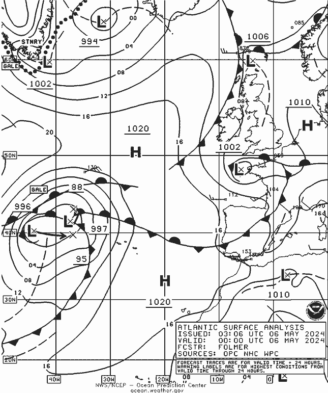 NOAA Fronts Mo 06.05.2024 00 UTC