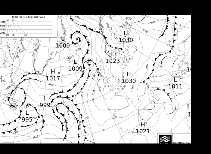 MetOffice UK Fronts Çar 08.05.2024 06 UTC