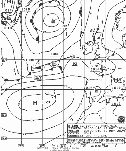 NOAA Fronts Su 12.05.2024 00 UTC