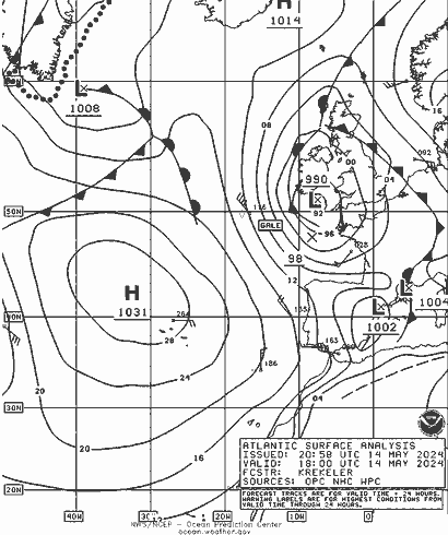 NOAA Fronts Tu 14.05.2024 18 UTC