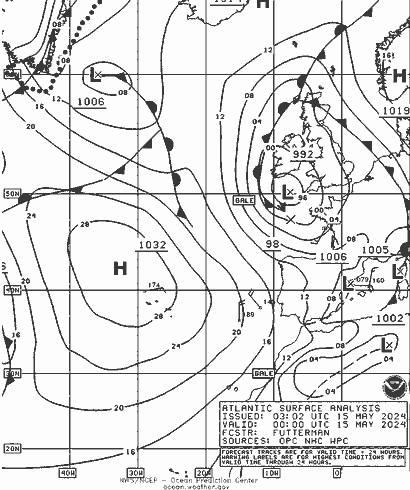 NOAA Fronts Qua 15.05.2024 00 UTC