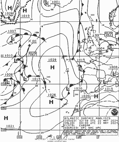 NOAA Fronts mié 22.05.2024 00 UTC