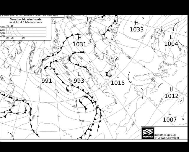 MetOffice UK Fronts sáb 25.05.2024 06 UTC