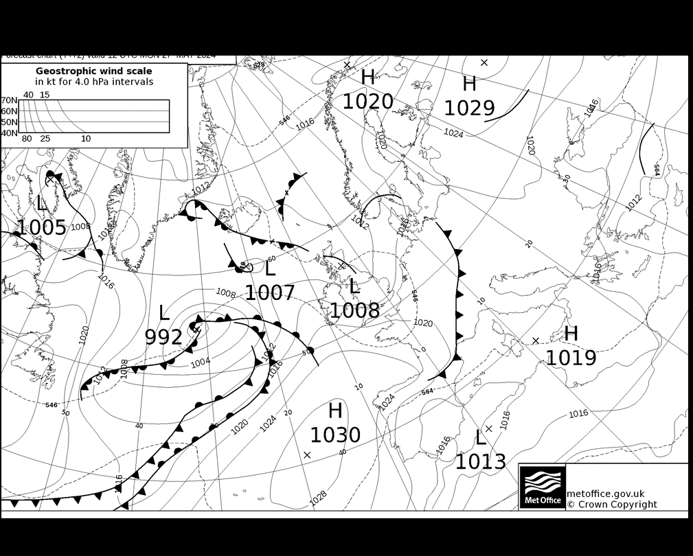 MetOffice UK Fronts Po 27.05.2024 12 UTC