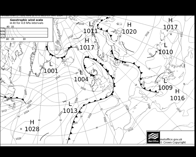 MetOffice UK Fronts Çar 29.05.2024 12 UTC