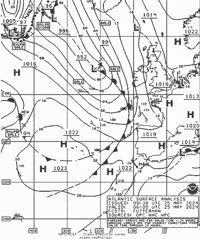 NOAA Fronts sam 25.05.2024 06 UTC