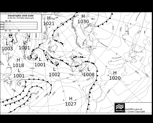 MetOffice UK Fronts Ne 26.05.2024 12 UTC