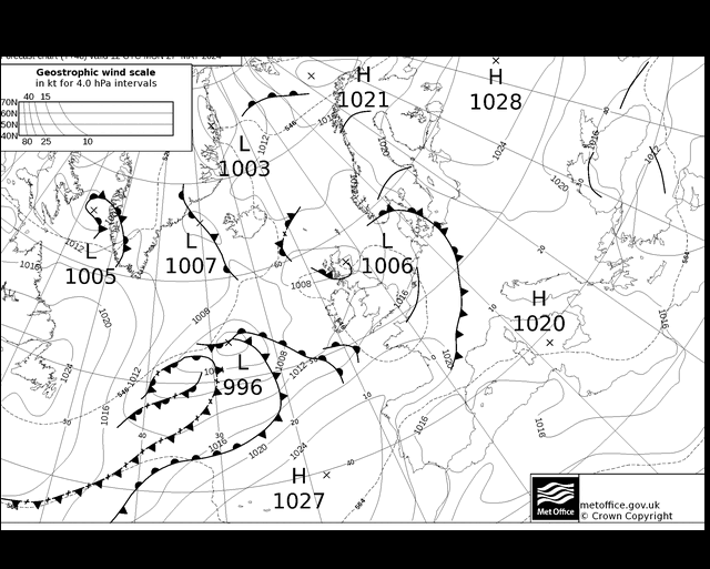 MetOffice UK Fronts  27.05.2024 12 UTC