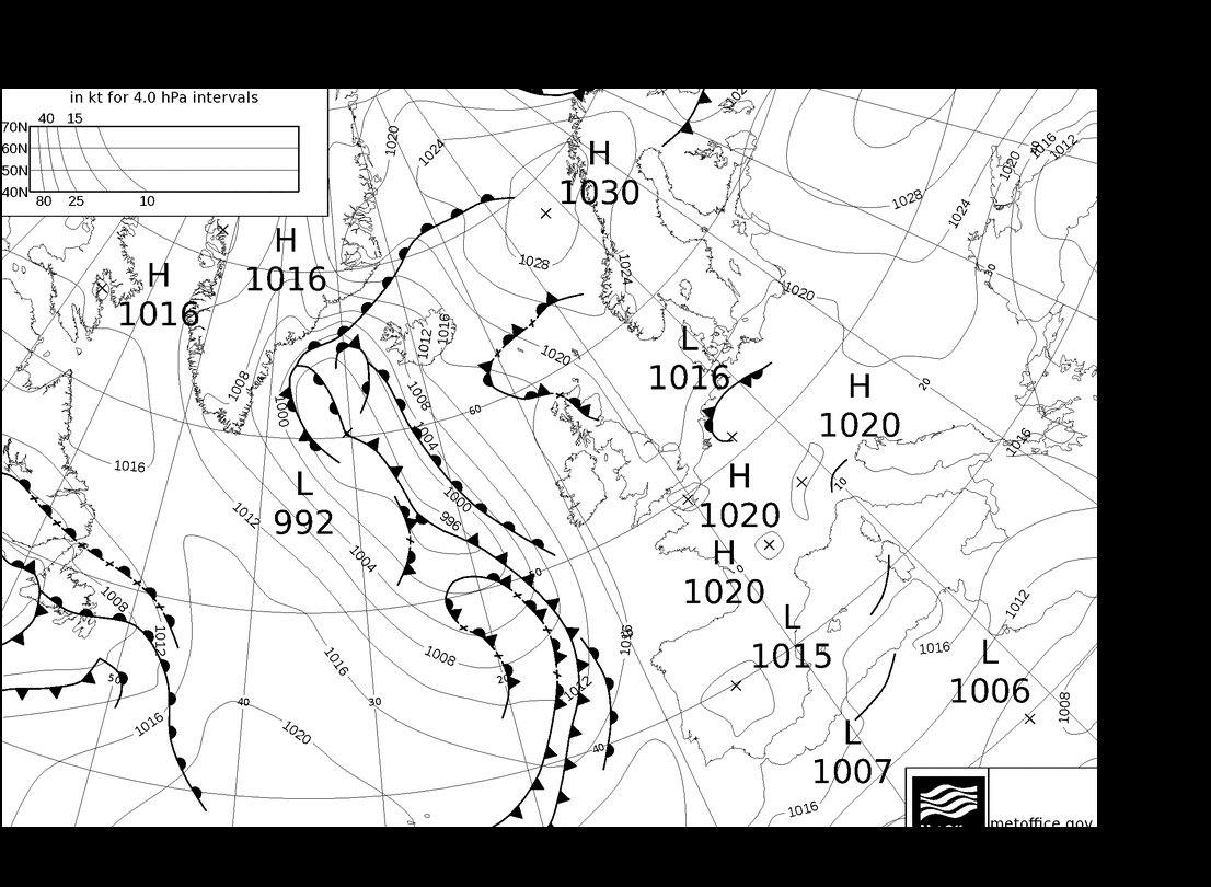 MetOffice UK Fronts Sáb 25.05.2024 00 UTC