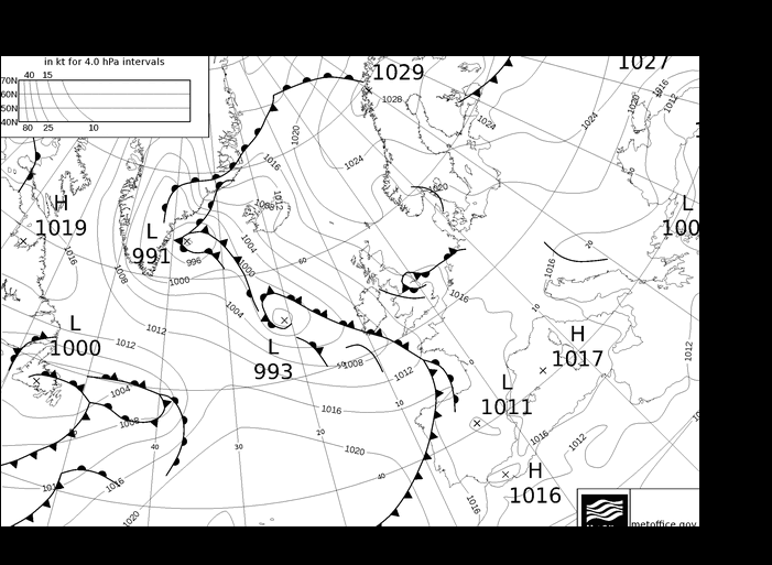 MetOffice UK Fronts sáb 25.05.2024 12 UTC