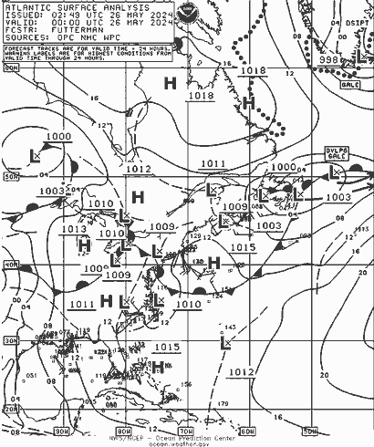 NOAA Fronts nie. 26.05.2024 00 UTC