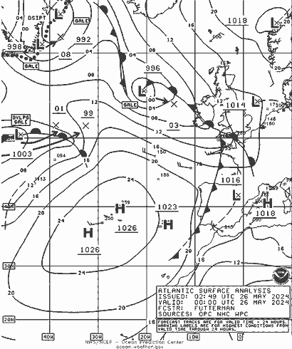 NOAA Fronts dom 26.05.2024 00 UTC