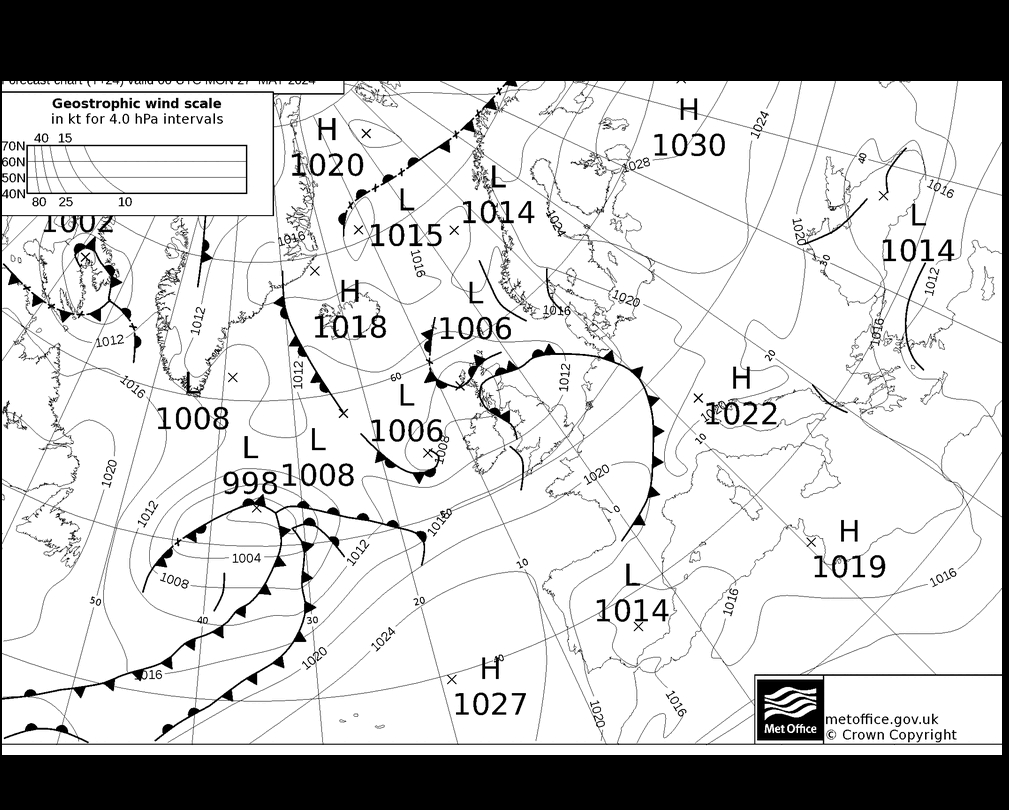 MetOffice UK Fronts pon. 27.05.2024 00 UTC