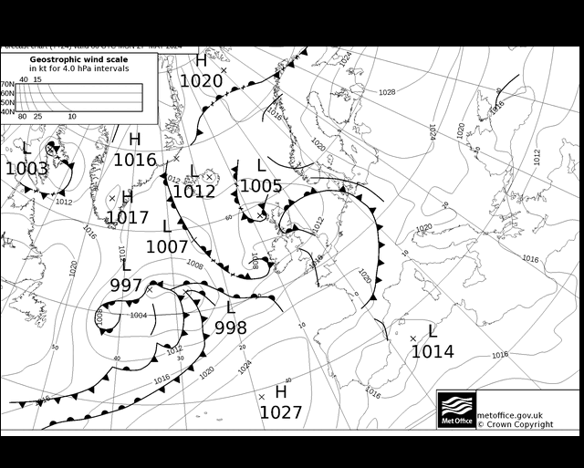 MetOffice UK Fronts Mo 27.05.2024 06 UTC