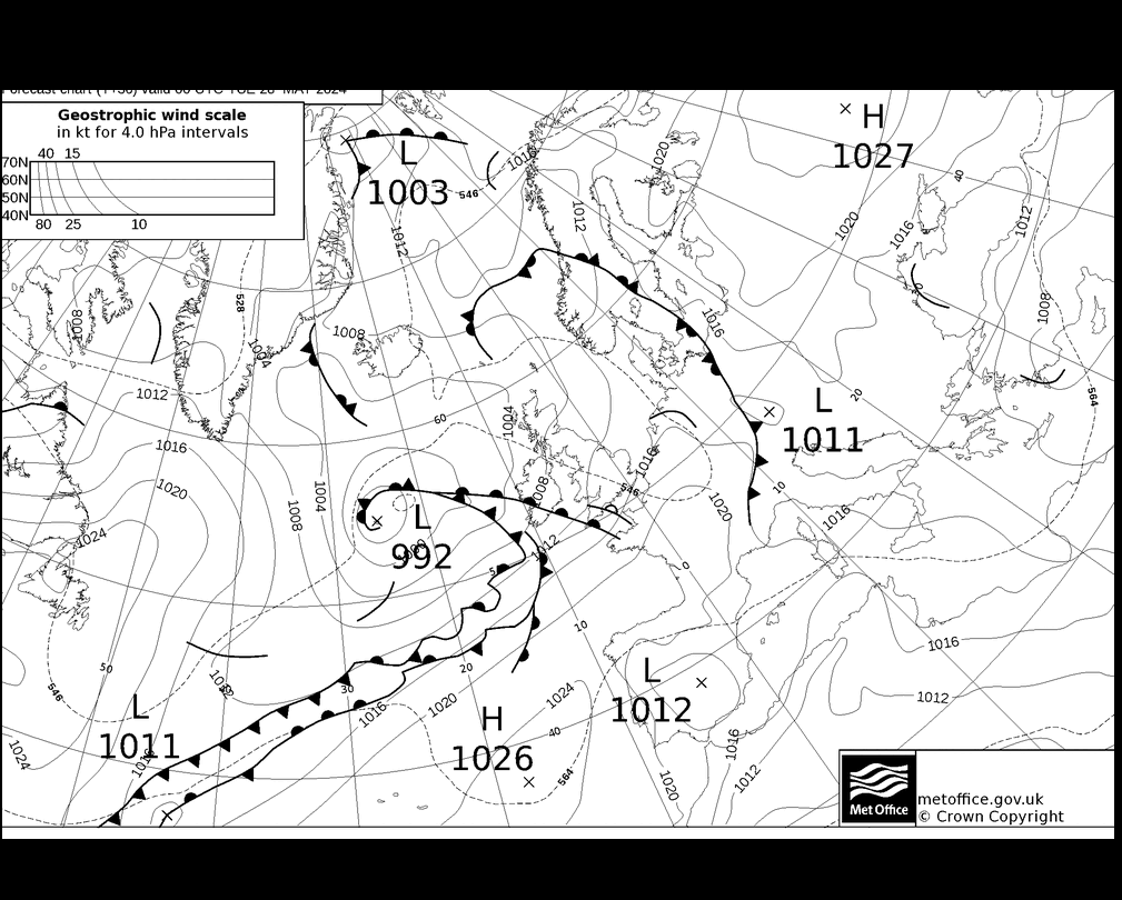 MetOffice UK Fronts Sa 28.05.2024 00 UTC