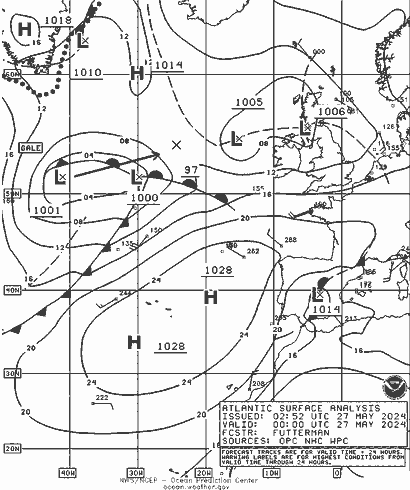 NOAA Fronts Mo 27.05.2024 00 UTC