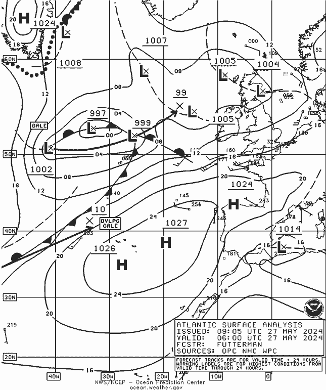 NOAA Fronts Mo 27.05.2024 06 UTC