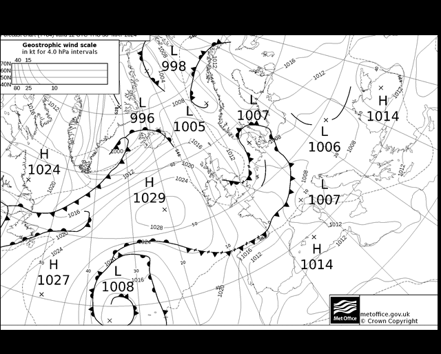 MetOffice UK Fronts jeu 30.05.2024 12 UTC