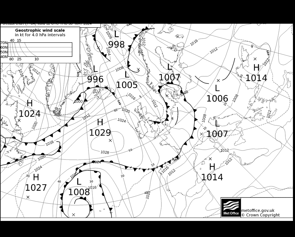 MetOffice UK Fronts Per 30.05.2024 12 UTC