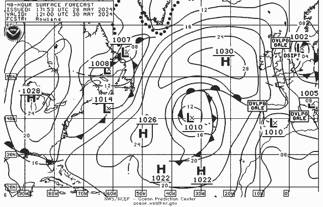 NWS Fronts czw. 30.05.2024 12 UTC