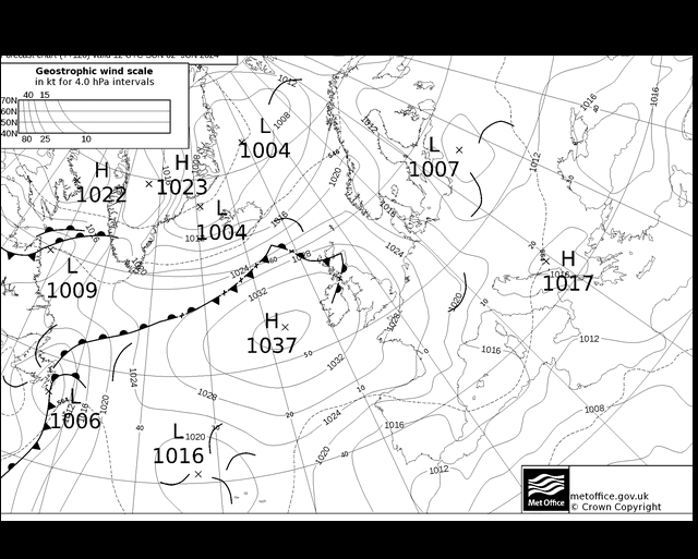 MetOffice UK Fronts Dom 02.06.2024 18 UTC