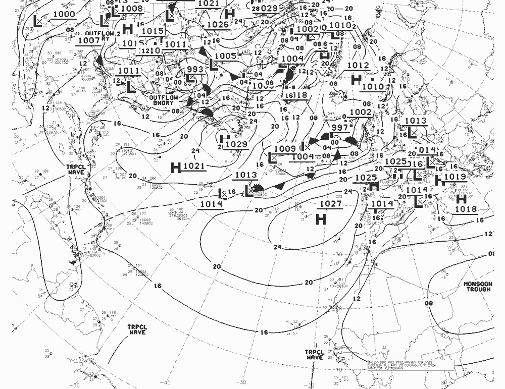 NWS Fronts Tu 28.05.2024 00 UTC