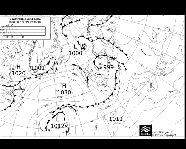 MetOffice UK Fronts Čt 30.05.2024 00 UTC