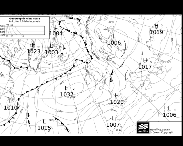 MetOffice UK Fronts nie. 02.06.2024 18 UTC