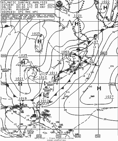 NOAA Fronts jue 30.05.2024 00 UTC