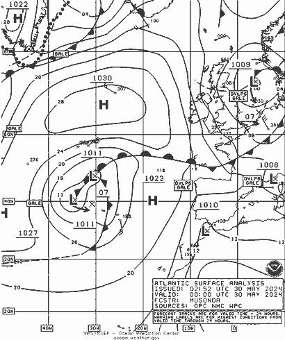 NOAA Fronts jeu 30.05.2024 00 UTC