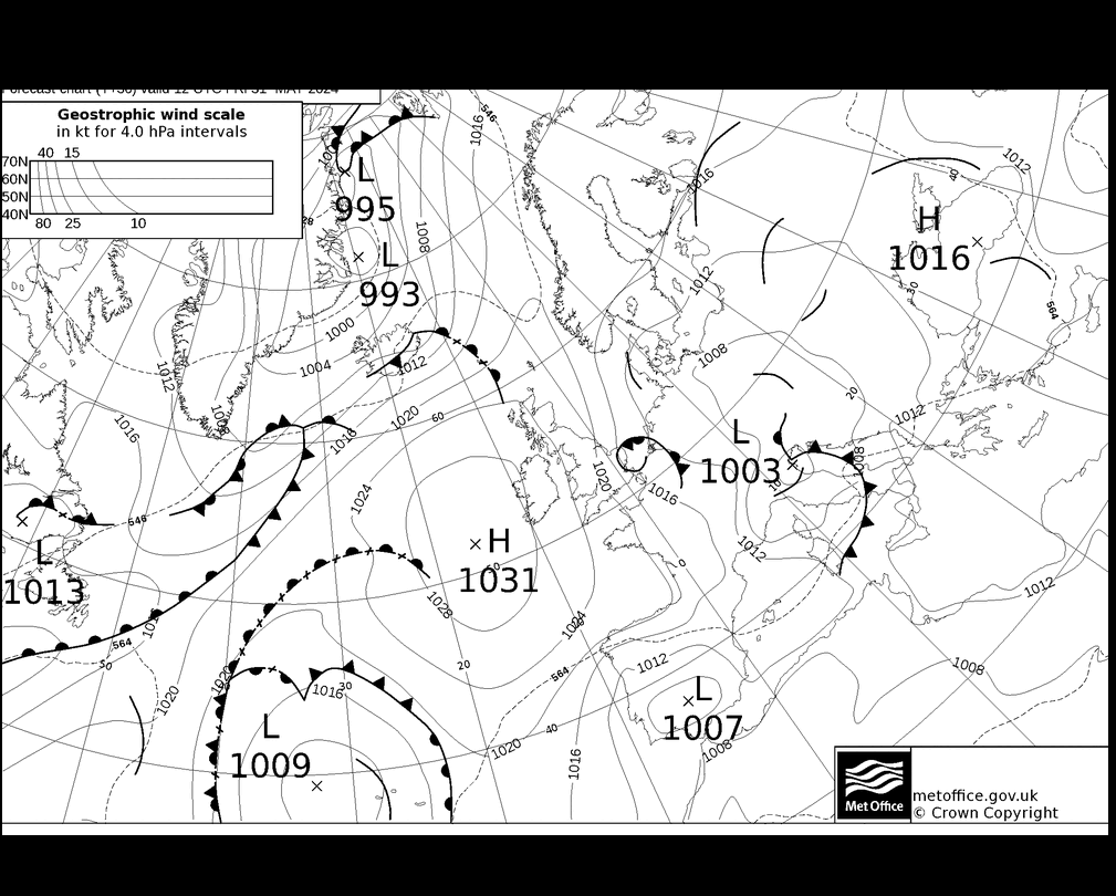 MetOffice UK Fronts пт 31.05.2024 12 UTC