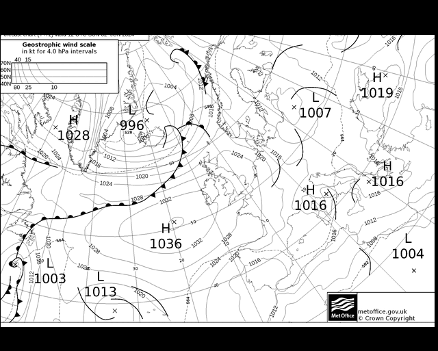 MetOffice UK Fronts Dom 02.06.2024 12 UTC