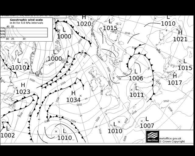 MetOffice UK Fronts So 01.06.2024 12 UTC