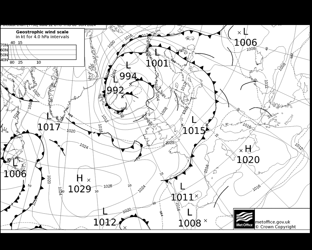 MetOffice UK Fronts jeu 06.06.2024 12 UTC