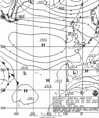 NOAA Fronts  03.06.2024 06 UTC