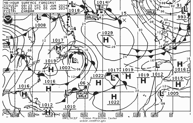 NWS Fronts Çar 05.06.2024 00 UTC