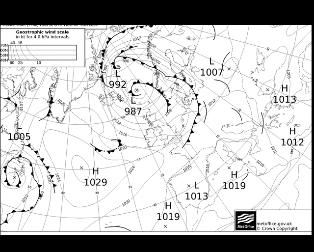 MetOffice UK Fronts Qua 05.06.2024 12 UTC