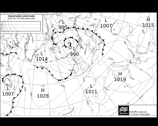 MetOffice UK Fronts чт 06.06.2024 00 UTC