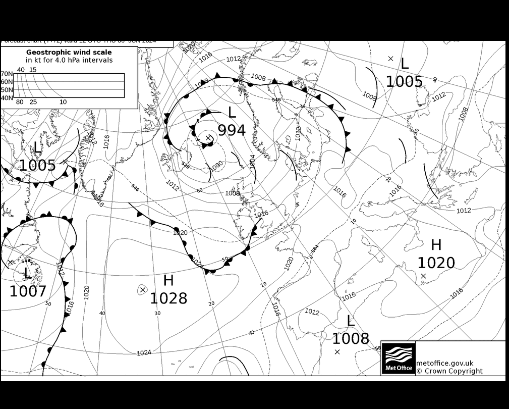 MetOffice UK Fronts Qui 06.06.2024 12 UTC