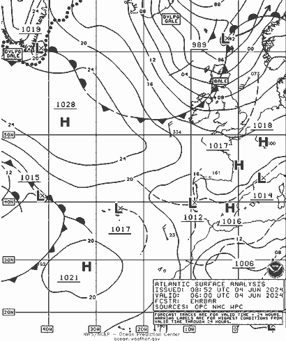 NOAA Fronts вт 04.06.2024 06 UTC