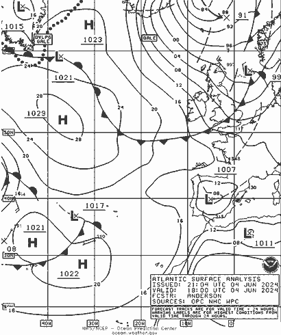 NOAA Fronts Tu 04.06.2024 18 UTC