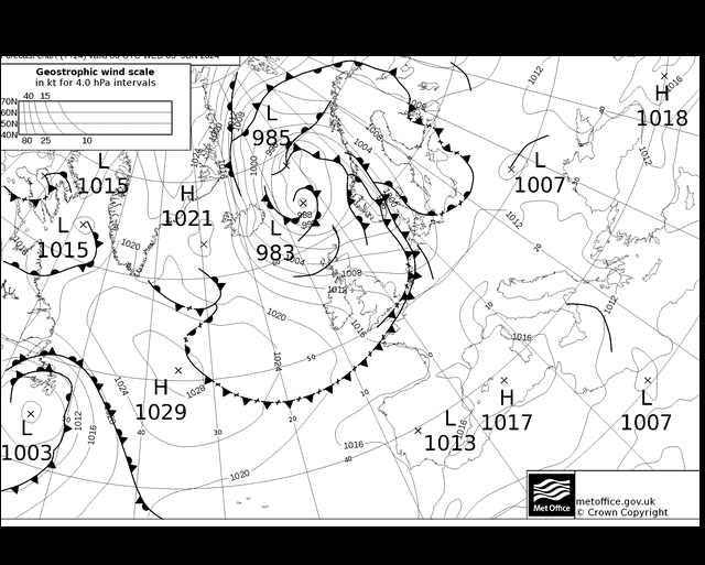 MetOffice UK Fronts Çar 05.06.2024 00 UTC