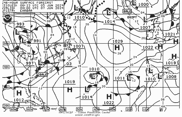 NWS Fronts пт 07.06.2024 00 UTC